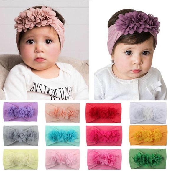3Baby Girl Headband Lace Flower Hair Accessories - Picture 2 of 7
